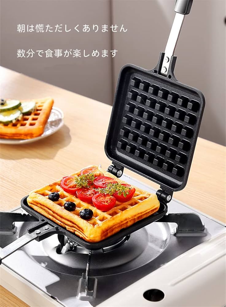 Amazon｜ワッフルメーカー 直火 フライパン 両面焼き ワッフル 焼き機