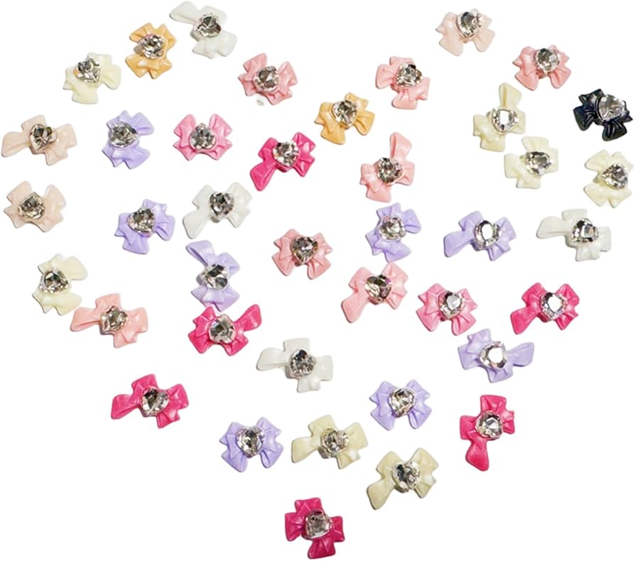 Amazon.co.jp: ネイルパーツ リボン 約40個セット 3d 立体 蝶結び