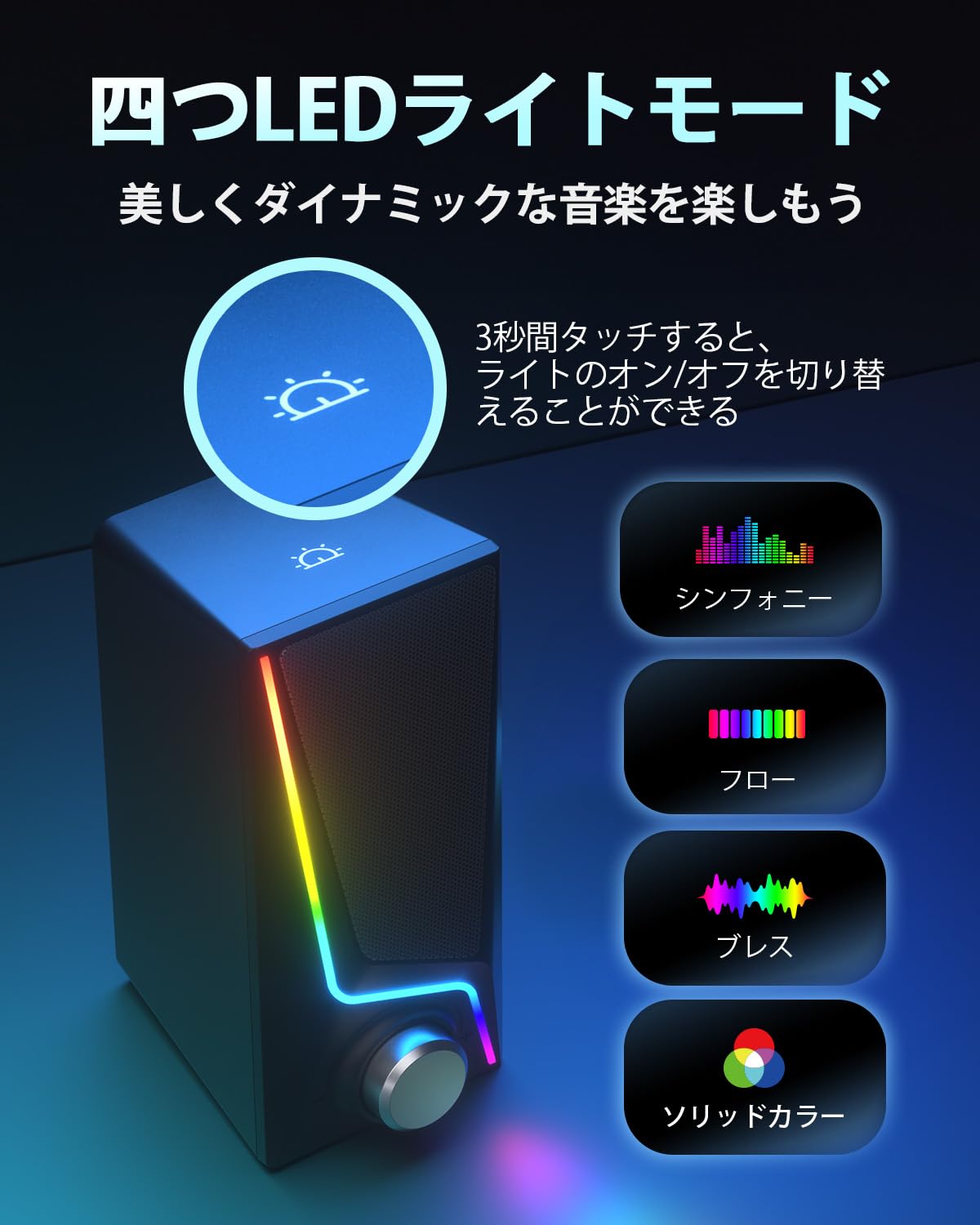 Amazon.co.jp: Nylavee PC ゲーミングスピーカー 六つのLEDモード搭載