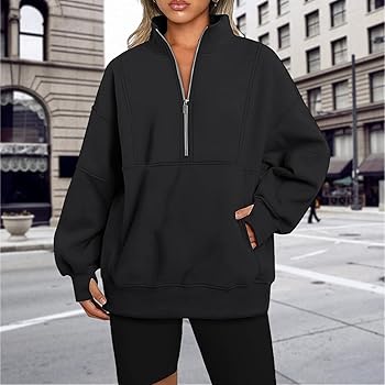 Amazon.co.jp: [PAREKS] レディース オーバーサイズ ハーフジップ