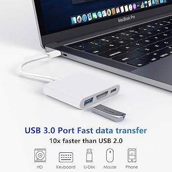 USB-C Digital AV Multiport Adapter, Apple MFi Certified Digital AV