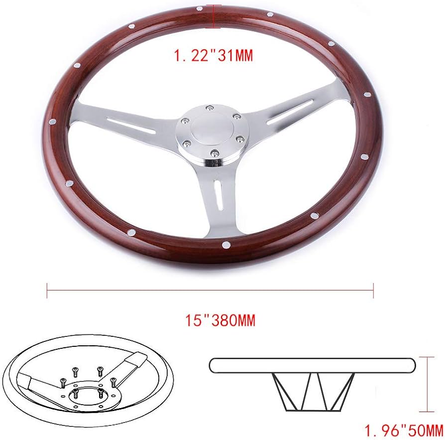 Amazon | ZS ステアリング リアルウッド ハンドル380mm 車用 交換