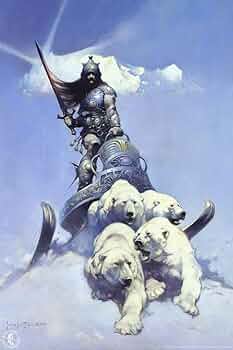 Amazon.co.jp: フランク・フラゼッタシルバーWarriorポスター印刷（24