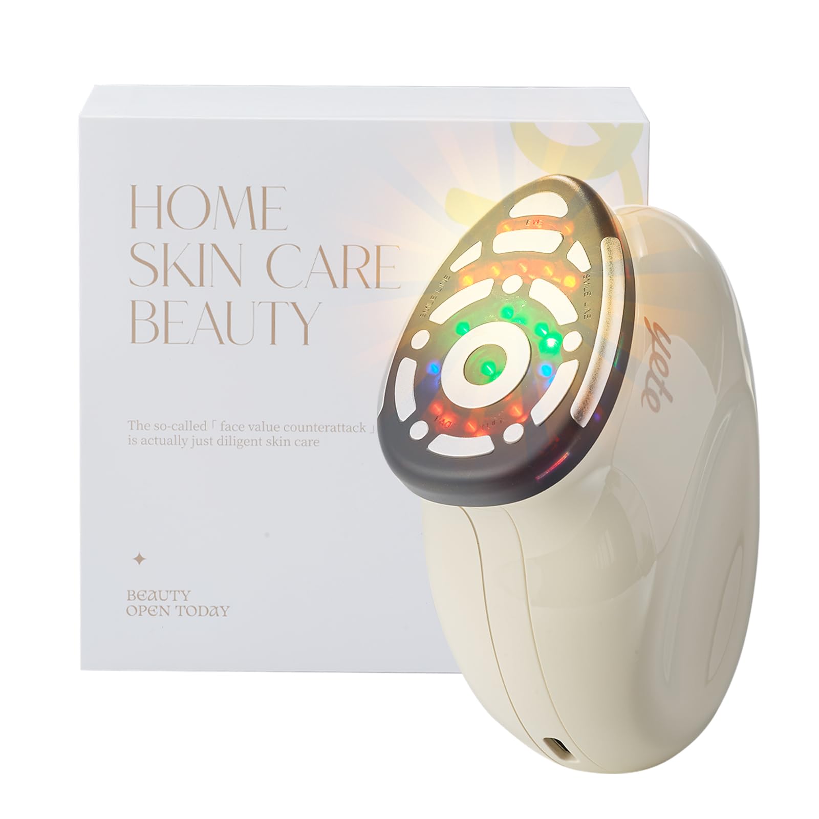 Amazon.co.jp: yete 美顔器 EMS美顔器 1台多役 4色LED 光エステ 温熱