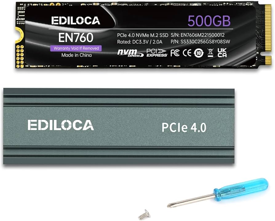 Amazon.com: Ediloca 500GB M2 NVME SSD with Heatsink - PCIe Gen4.0