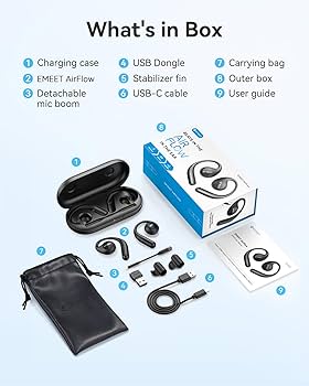 Amazon.com: EMEET AirFlow Open Ear Headphones with Mic, Bluetooth