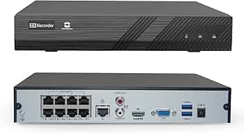 GWSECU 4K 8CH POE NVR (1080p/3MP/4MP/5MP/6MP/8MP) POE Network