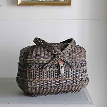 Amazon.co.jp: 1800年代 フランスアンティーク カゴ バッグ パニエ