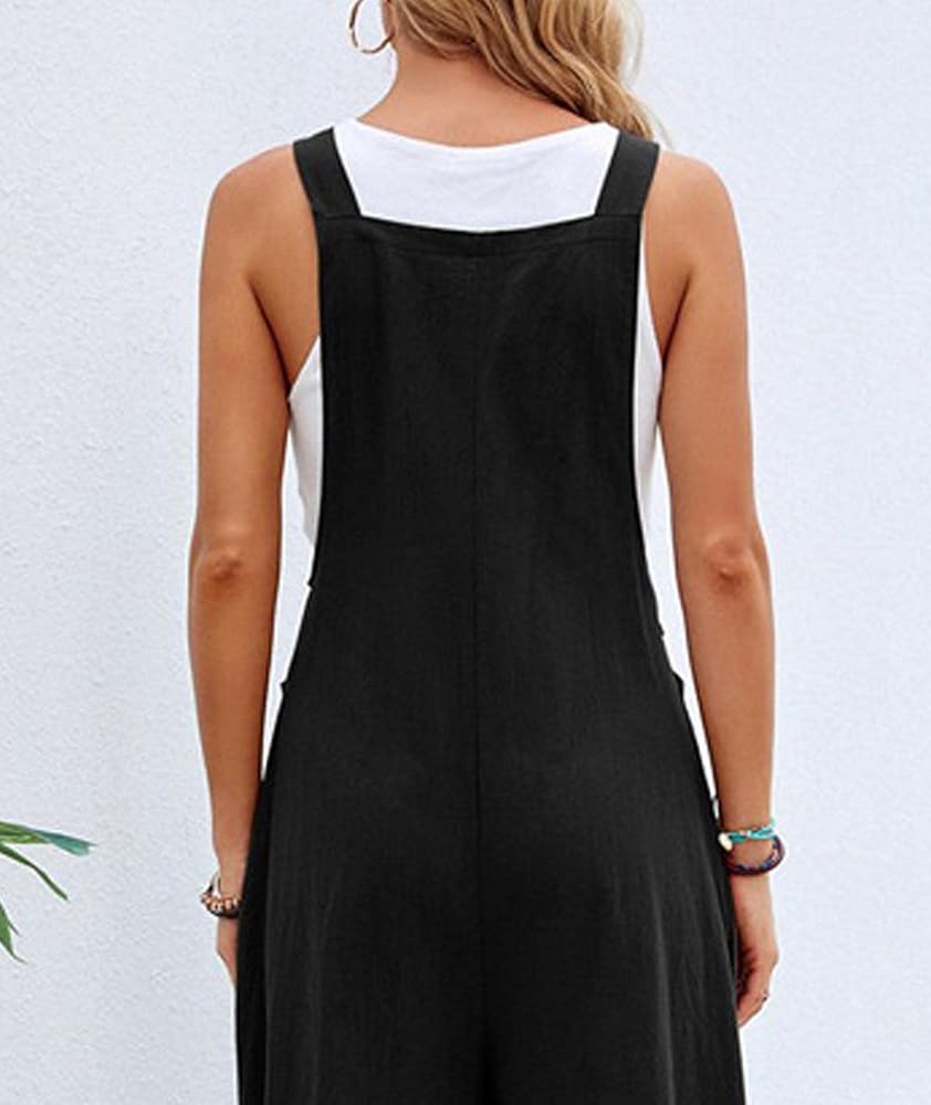Amazon.com: SOMTHRON Women's Loose Wide Leg Jumpsuit Sleeveless