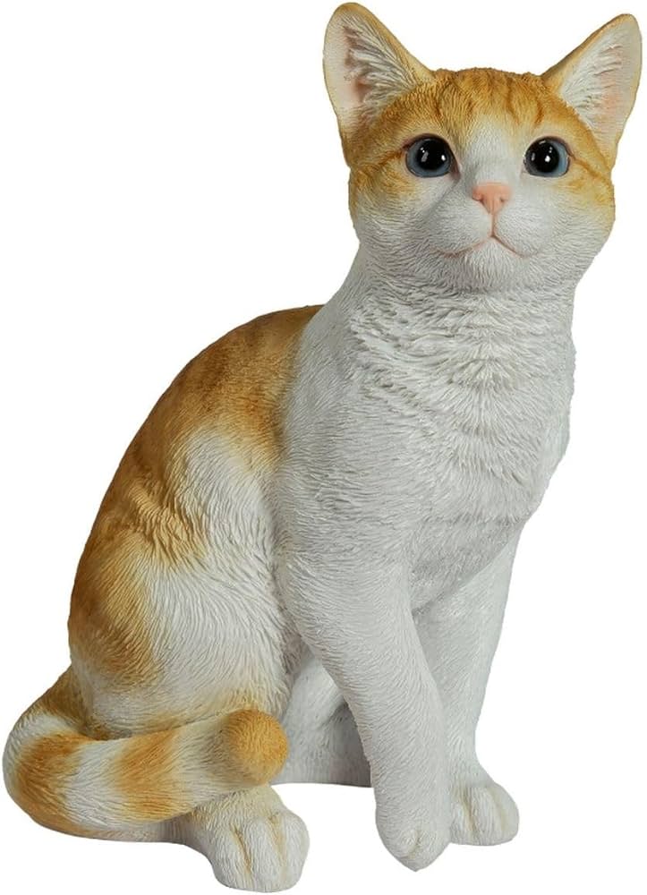 Amazon.co.jp: ウービア お座り茶トラ白猫（中） 18.7×12.5×22.5