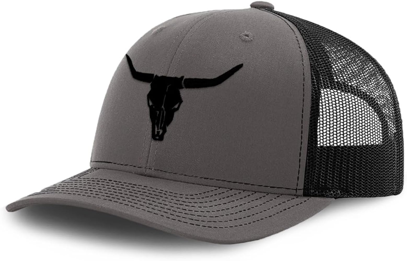 Richardson Mesh Cap Hat Embroidered Cow Skull A Trucker Hats for