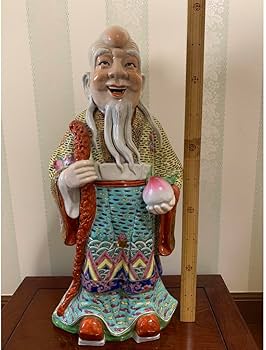 Amazon.co.jp: 十錦桃仙人像 陶器 中国 骨董 置物 : ホーム＆キッチン