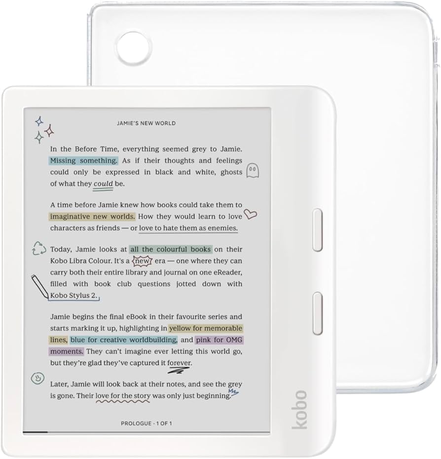 Amazon.com: Kobo Libra Colour White eReader with Case Bundle