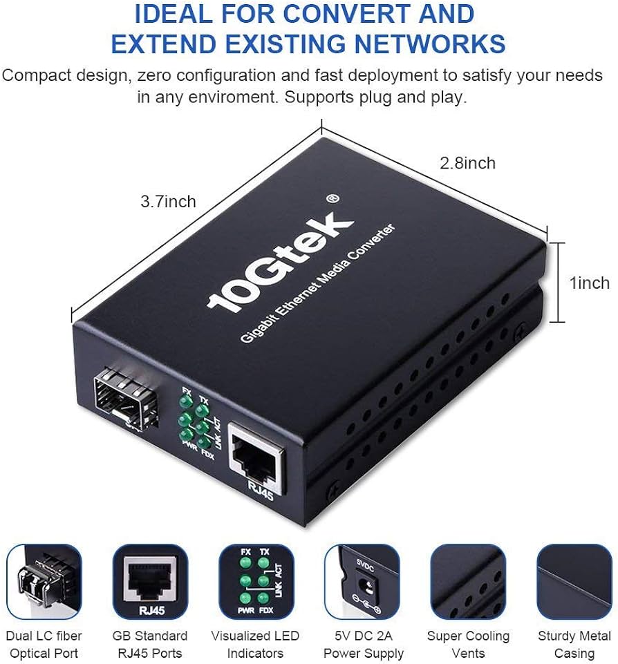 Amazon.co.jp: 10Gtek ギガビット 光メディアコンバーター マルチ