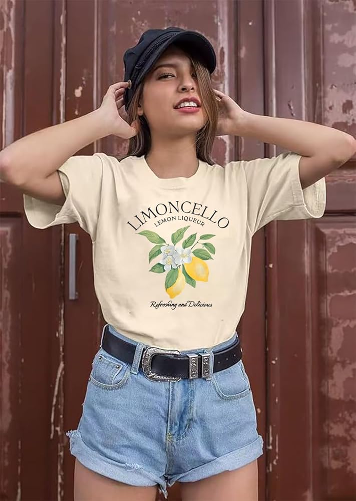 Women Lemon Shirt Limoncello per Favore Tshirt Lemon Graphic