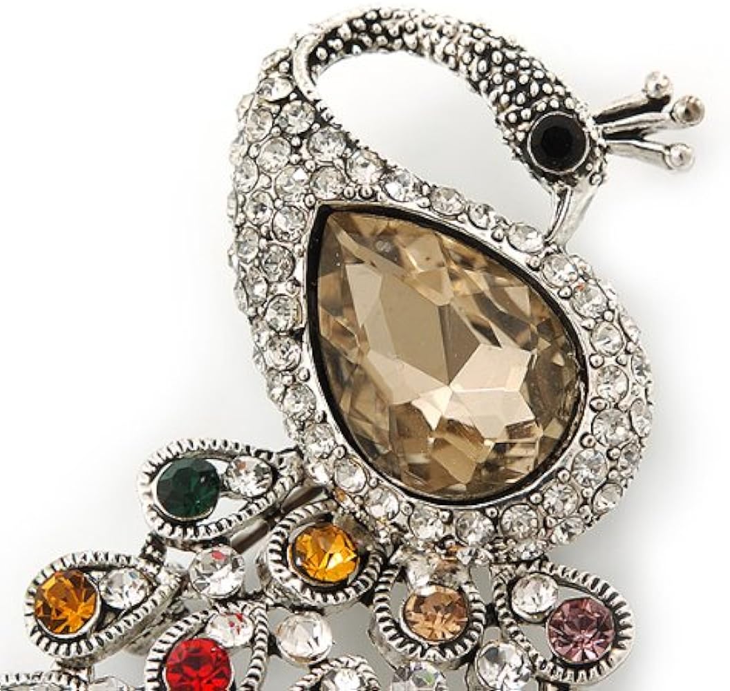 Amazon | ヴィンテージ風 マルチカラー ディアマンテ ピーコック