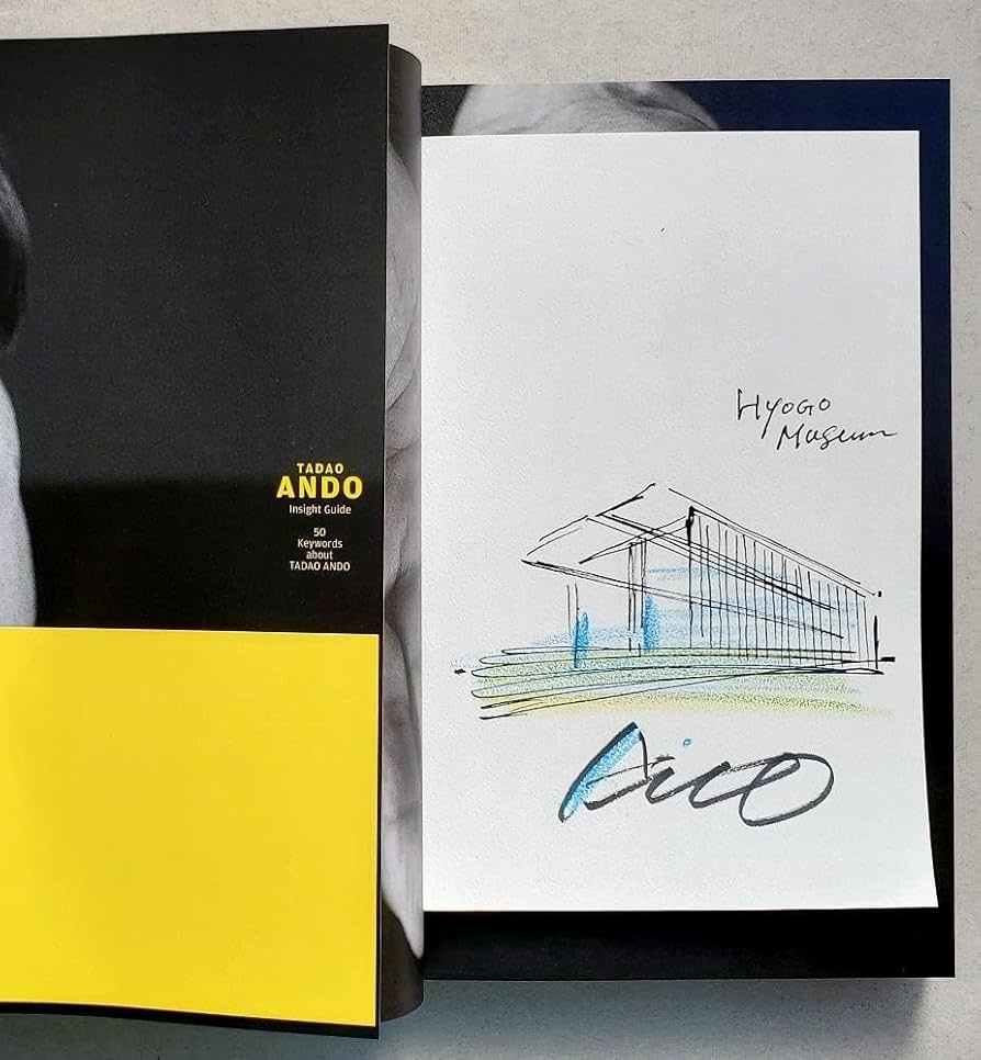 Amazon.co.jp: 極美直筆サイン安藤忠雄『安藤忠雄とその記憶』兵庫