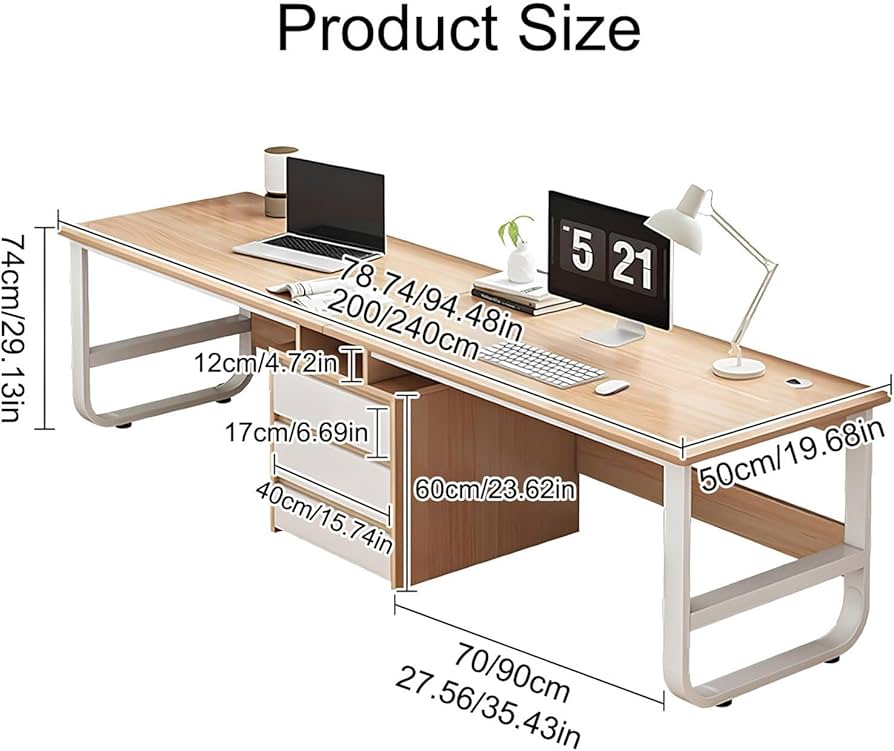 Amazon.com: ISOFORMA 2 Person Rustic Double Office Desk with 3