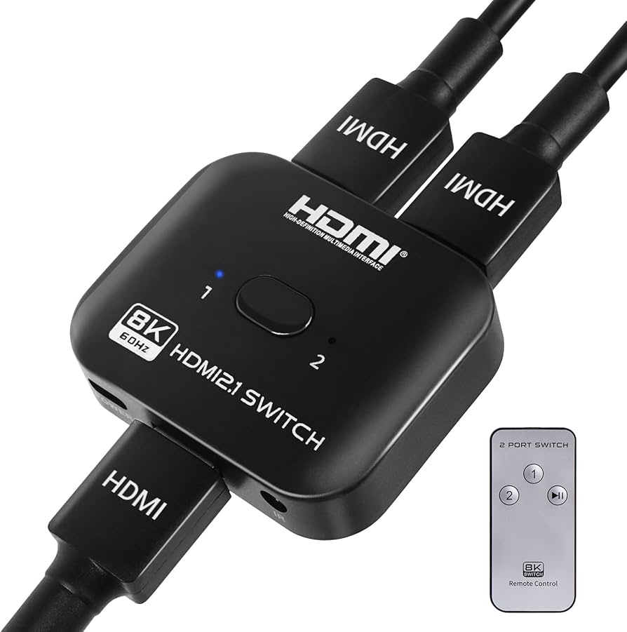 Amazon.com: 8K HDMI Switch Splitter 2 in 1 Out, Bi-Directional