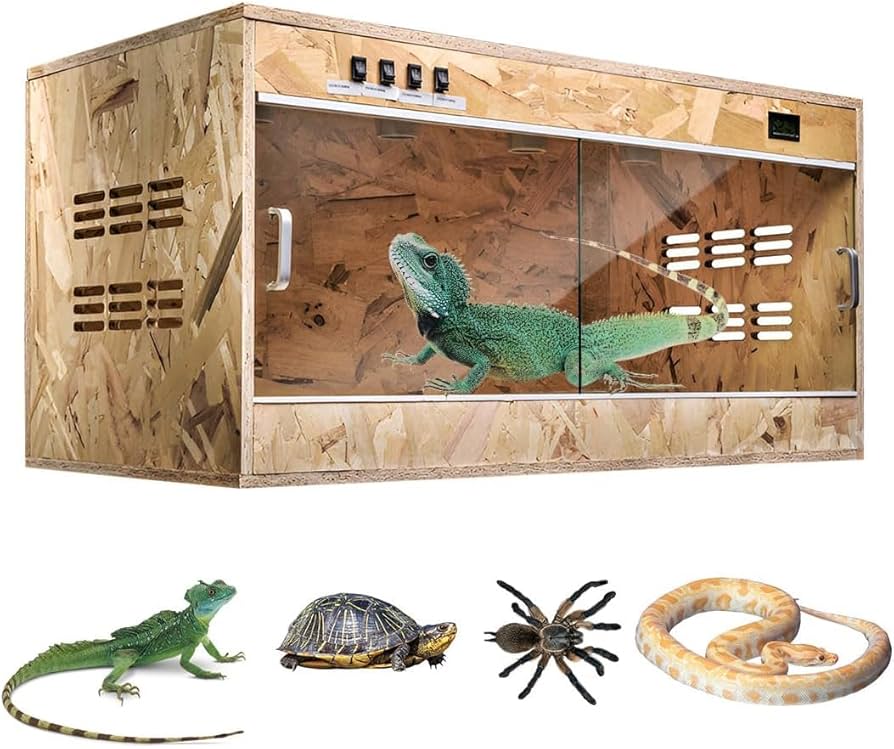 Amazon | 爬虫類 ケージ レオパ ケージ 60x40x40cm 木製飼育ケージ