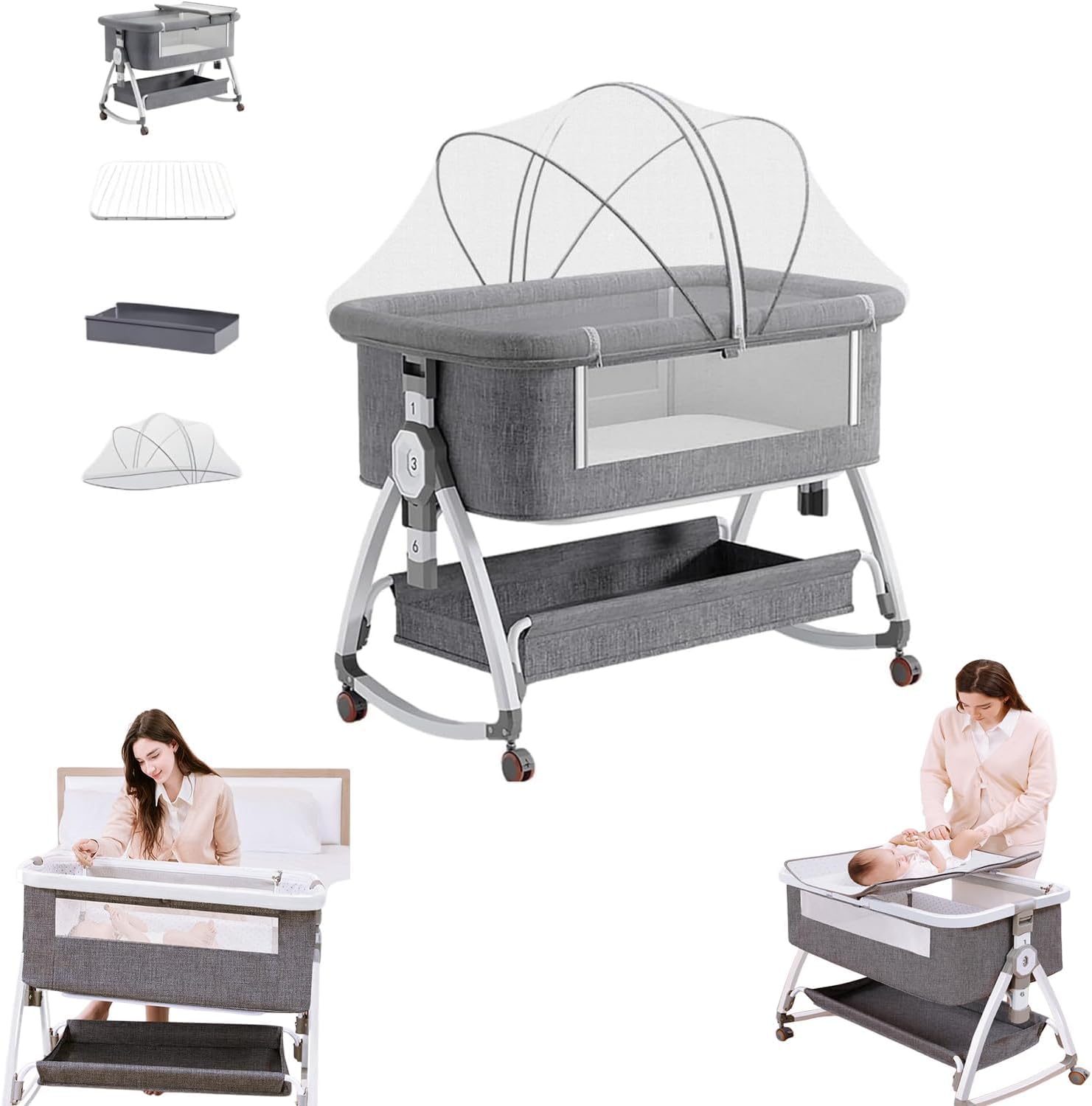 Amazon.co.jp: 【保育士が監修】ベビーベッド 添い寝ベッド 折りたたみ