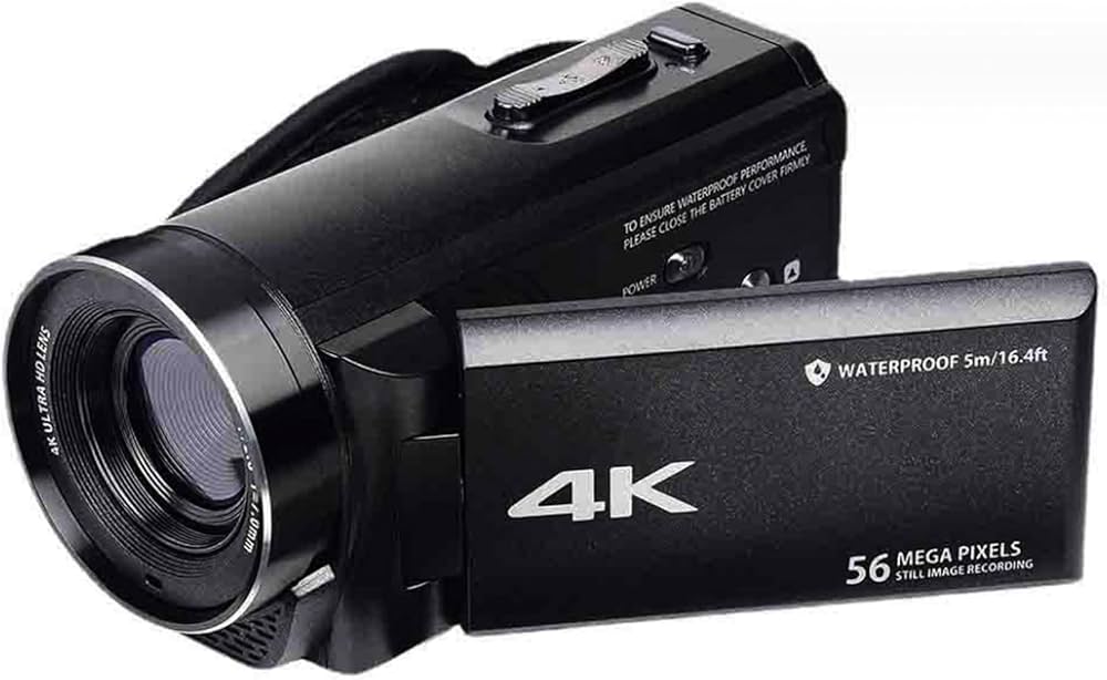 Amazon | ビデオカメラ 4k 小型 5600万画素 本機防水 防塵 耐衝撃 充電