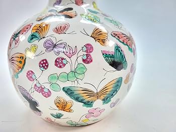 Amazon.co.jp: コレクション大清乾隆年製款 粉彩 百蝶瓶 中国美術 工芸