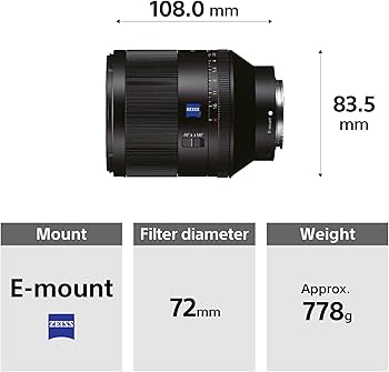 Amazon.com : Sony SEL50F14Z Planar T* FE 50mm f/1.4 ZA Lens