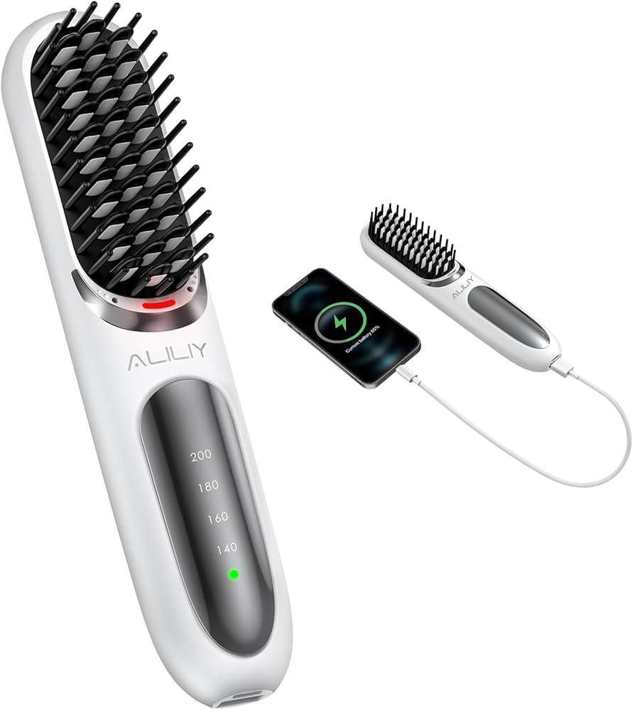Amazon | ALILIY アイロンブラシ コードレス ストレートブラシ ヒート