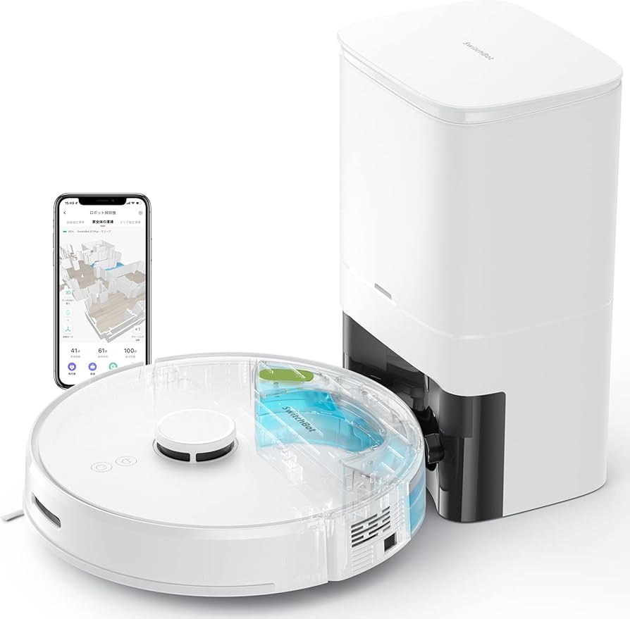 Amazon | SwitchBot ロボット掃除機 自動ゴミ収集 清掃+水拭き対応
