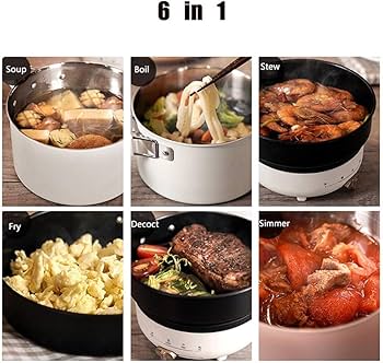 Amazon.co.jp: 6-in-1多機能電気フライパンミニ電気調理器鍋