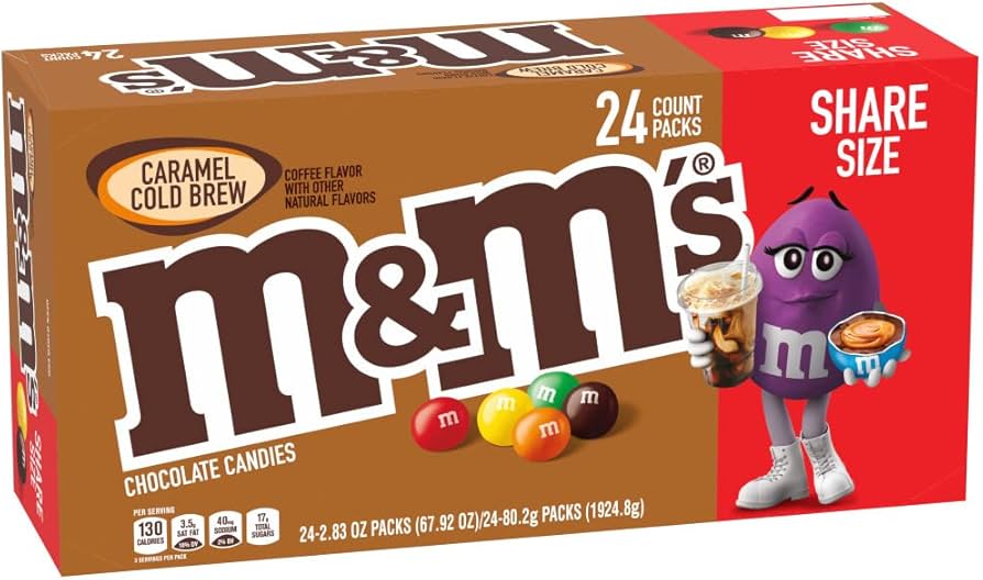 Amazon.com : M&M'S Caramel Chocolate Candy, Full Size 2.83 Oz Bags