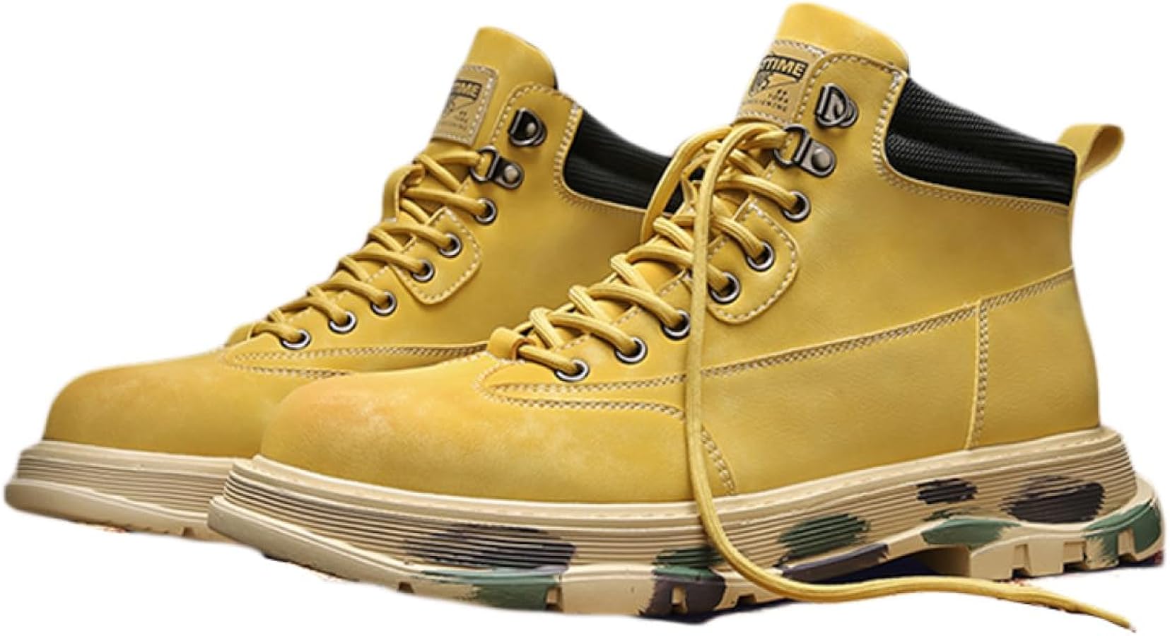 Amazon | [ムリョ] 防水 カジュアルブーツ ワークブーツ イエロー