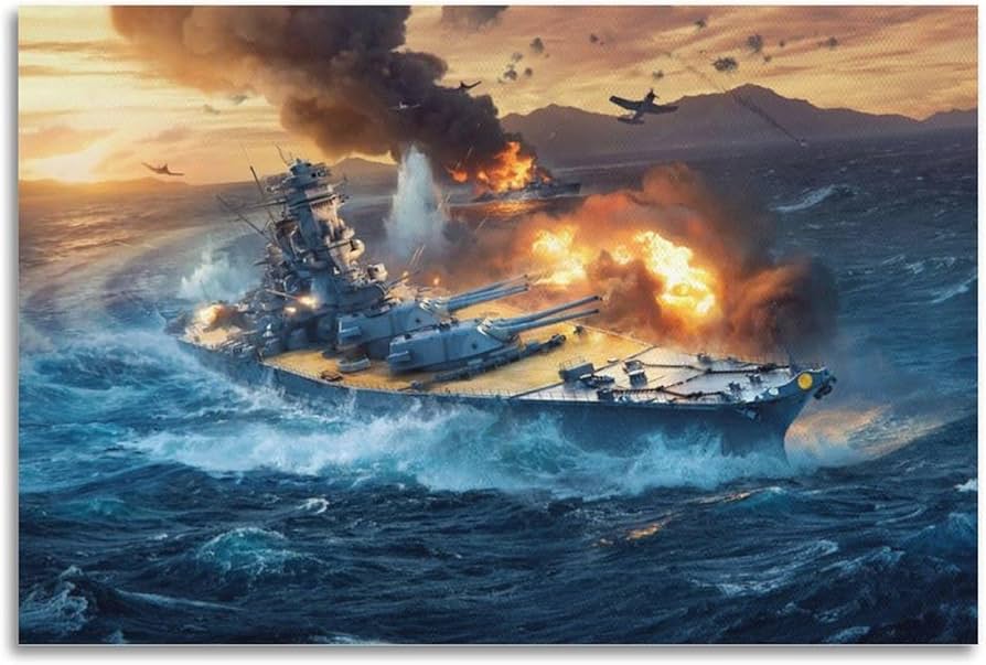 Amazon.co.jp: 戦艦大和ポスター ポスター装飾絵画キャンバス壁アート