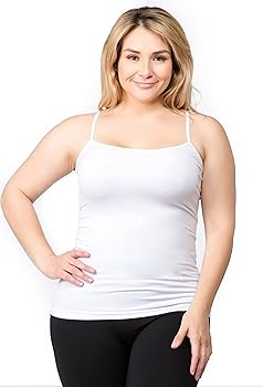 3 Women White Cami Tank Top Spaghetti Strap Shirt Camisole Basic