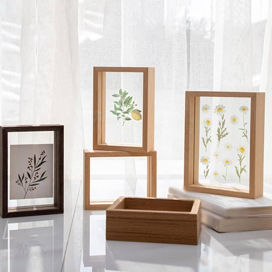 Amazon.co.jp: [XYJP] 2枚のガラスで写真を挟む木製フレームの写真立て