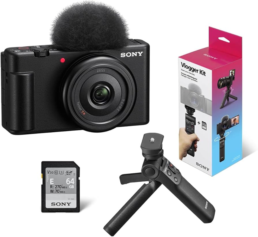 Amazon.com : Sony ZV-1F Vlogging Camera, Black with ACCVC1 Vlogger
