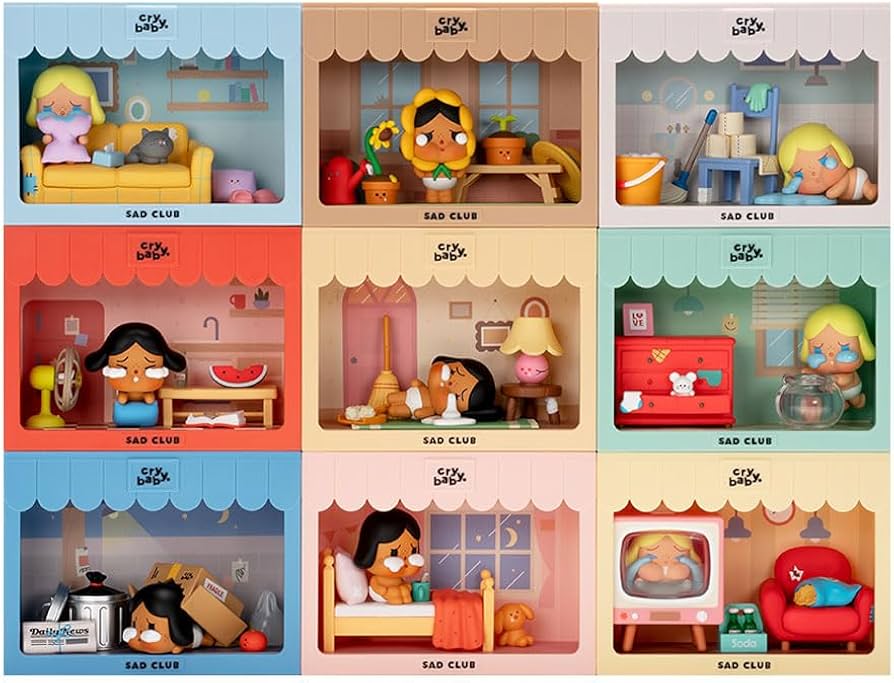Amazon.co.jp: POPMART CRYBABY Sad Club シリーズ シーンセット