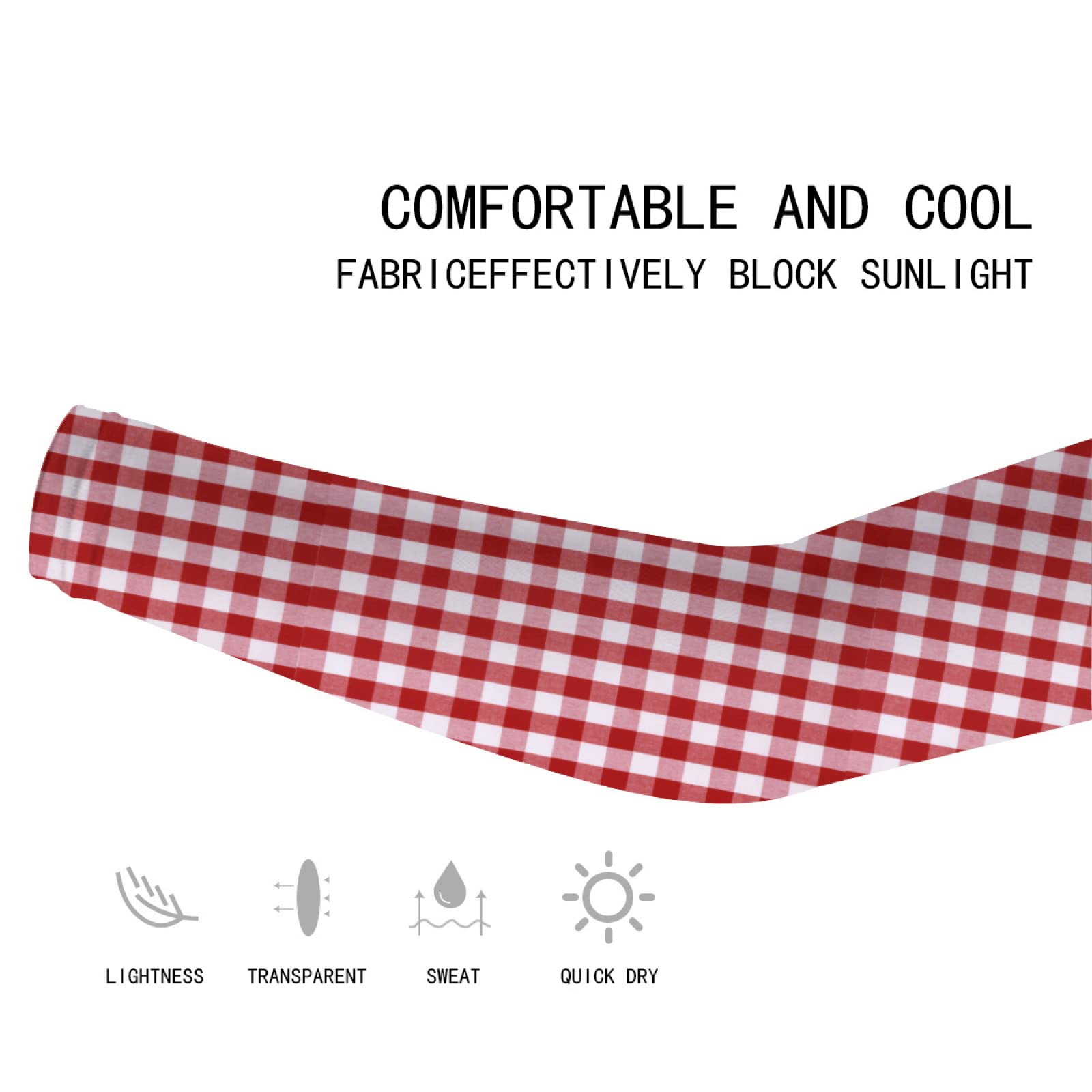 Amazon.co.jp: アームカバー 赤と白 チェック柄 千鳥格子 アームガード