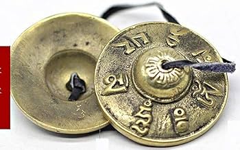 Amazon | ティンシャ チベタンベル チベットベル 金色 六字真言 打楽器