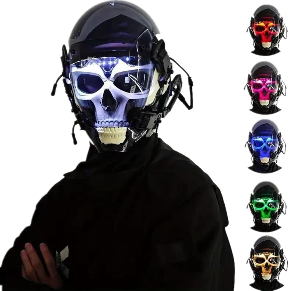 Amazon.co.jp: WILsem サイバーパンク ゴシック LED マスク スカル