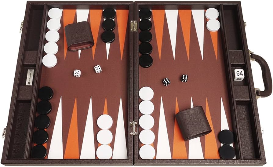 Amazon.com: 19-inch Premium Backgammon Set - Dark Brown Board