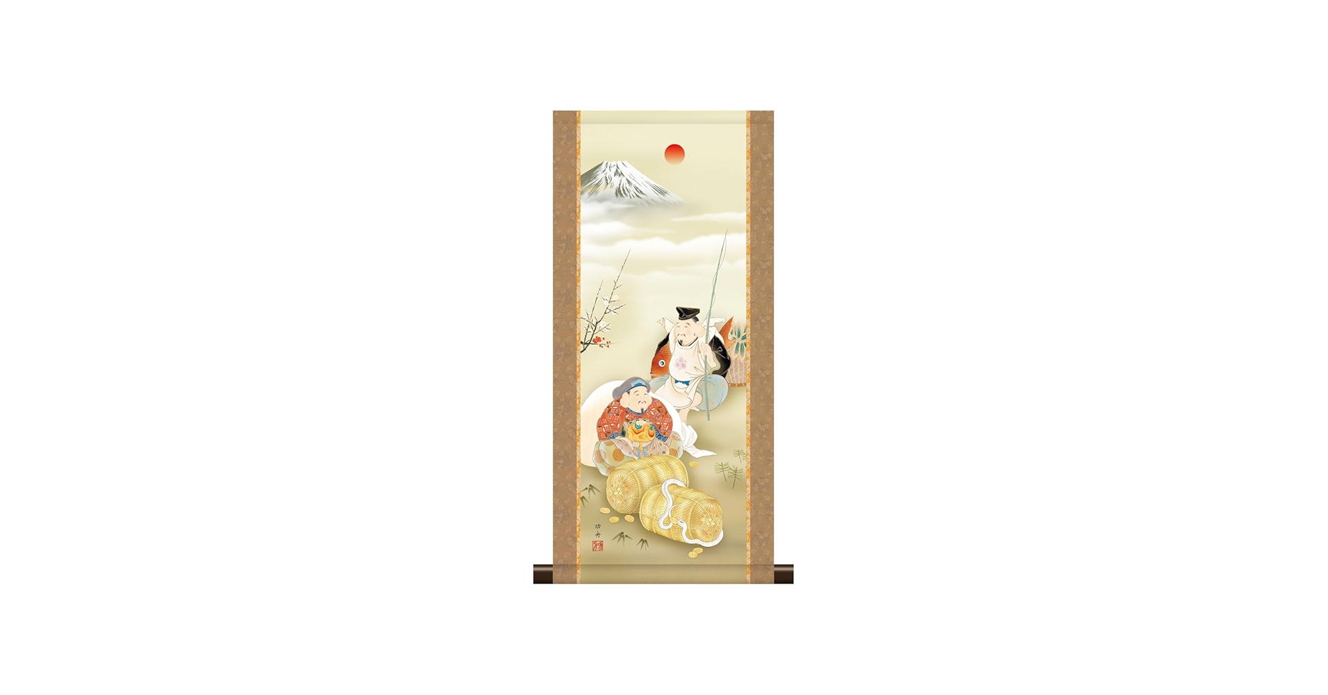 Amazon.co.jp: 10年保証 掛け軸 ミニ掛け軸 和風 縁起画 恵比寿大黒