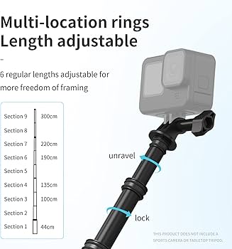 Amazon | 3m自撮り棒 Camnoon 超長い自撮り棒 Insta360 GoProに適用