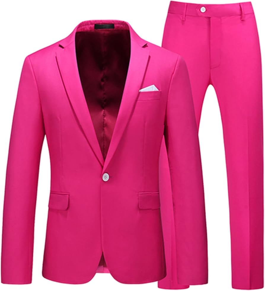 Amazon.co.jp: 男性用スーツ ファッション ピンク スーツ メンズ