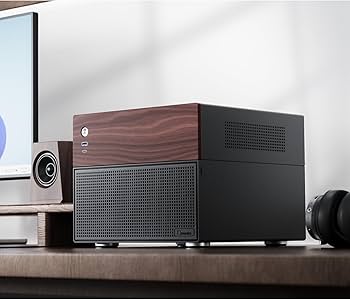 Amazon.com: JONSBO N4 Black NAS Pc Case, Walnut Wood, 8-Drive Bay