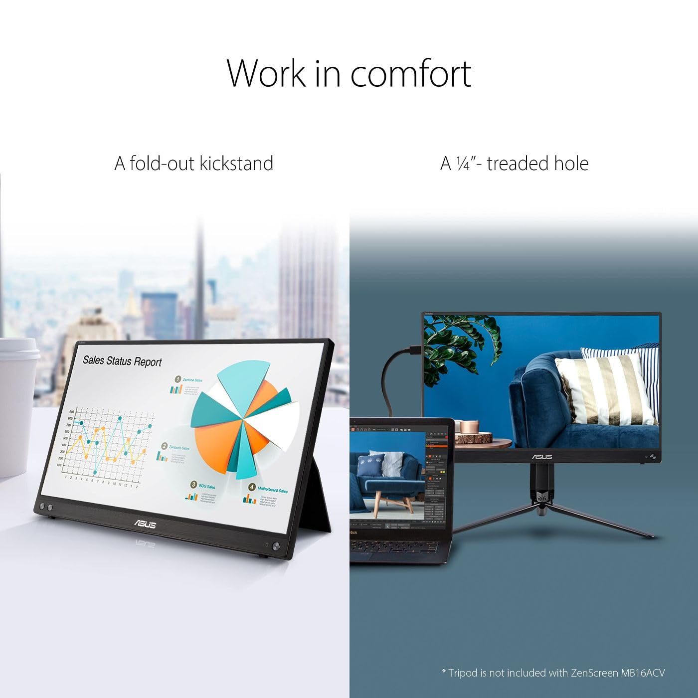 Amazon.co.jp: ASUS ZenScreen 15.6インチ 1080P ポータブルモニター