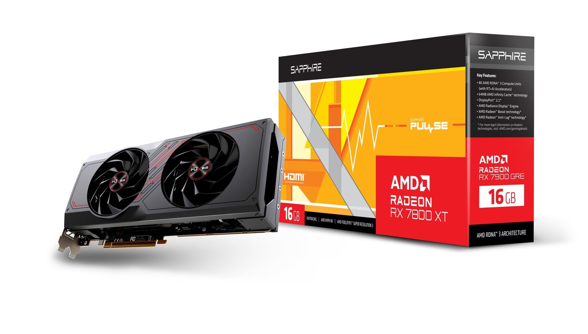 Amazon | SAPPHIRE PULSE Radeon RX 7800 XT GAMING 16GB GDDR6 2