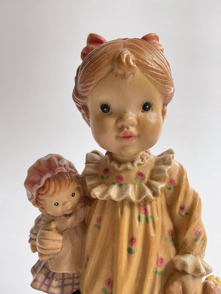 希少 ANRIアンリ サラ・ケイ【Let's Play】木彫り人形約16.5cm Anri