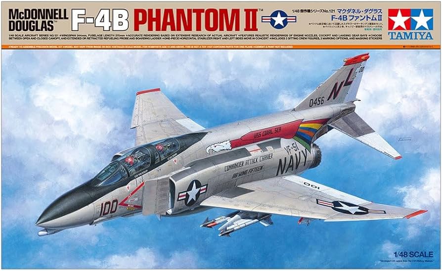 Amazon.com: Tamiya 61121-000 Vehicle 61121 1:48 F-4B Phantom II
